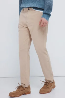 Springfield Pantalón chino pana lavada comfort slim fit beige Outlet