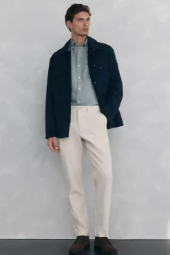 Pedro del Hierro Pantalón chino pana ligera slim fit Crudo Hot