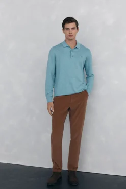 Pedro del Hierro Pantalón chino pana ligera slim fit Marr&oacute;n Clearance