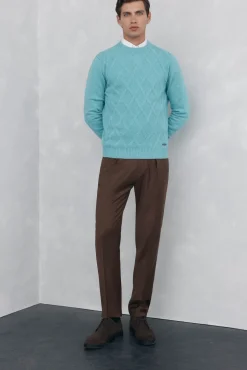 Pedro del Hierro Pantalón chino pinzas regular fit Marr&oacute;n Best