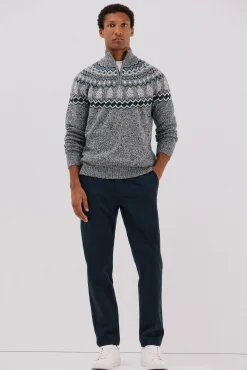 Cortefiel Pantalón chino print slim Azul oscuro Online