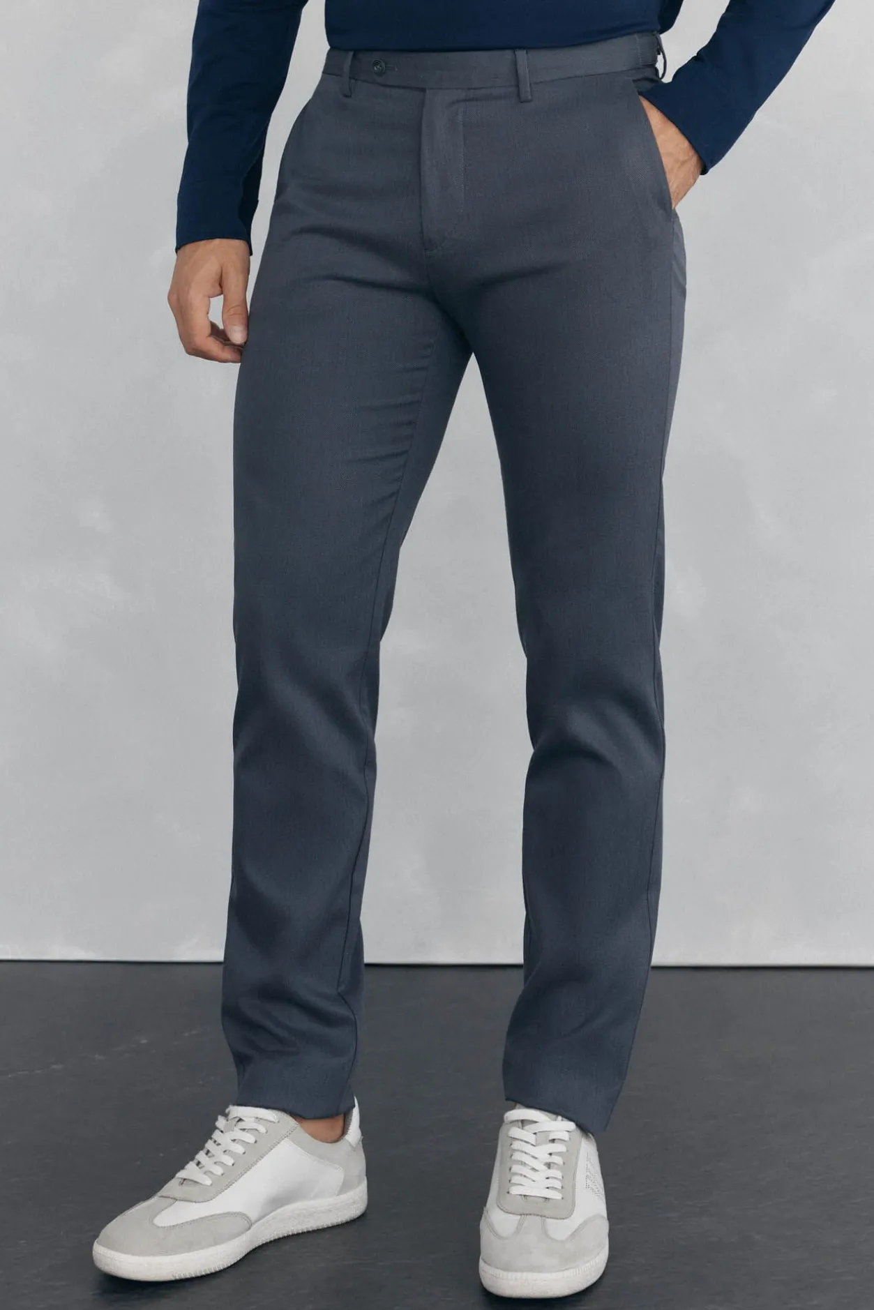 Pedro del Hierro Pantalón chino print slim Gris Sale