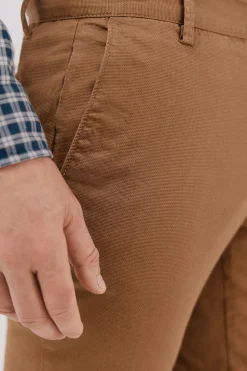 Cortefiel Pantalón chino print slim Camel Clearance
