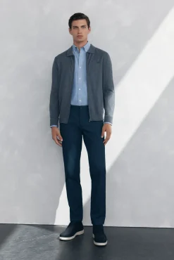 Pedro del Hierro Pantalón chino print slim fit Azul Sale