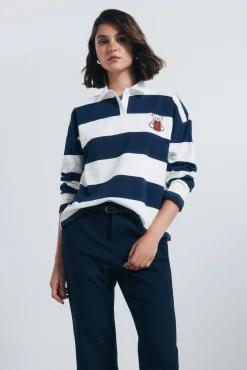 Springfield Pantalón chino recto azul Hot