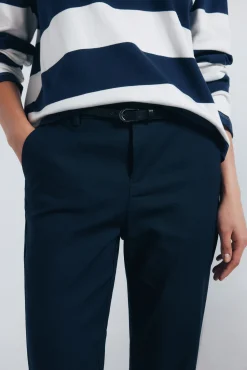 Springfield Pantalón chino recto azul Hot