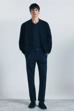 Springfield Pantalón chino slim fit azul New