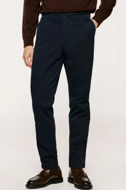 Selected Pantalón chino Slim Fit confeccionado con algodón orgánico Azul marino Hot