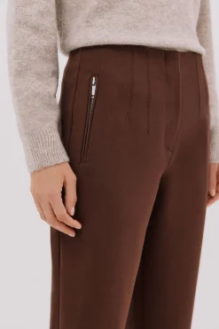 Cortefiel Pantalón cremalleras Marr&oacute;n oscuro New