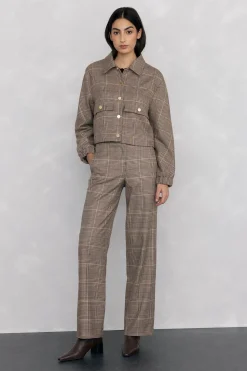 Pedro del Hierro Pantalón cuadro harrys Marr&oacute;n Discount