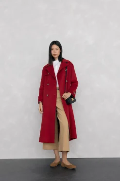 Pedro del Hierro Pantalón culotte con cinturón Beige Outlet