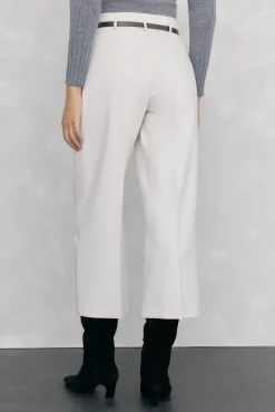 Pedro del Hierro Pantalón culotte con cinturón Beige Clearance