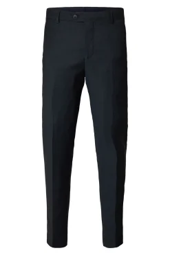 Selected Pantalón de cuadros de traje Slim Fit. Azul marino Clearance