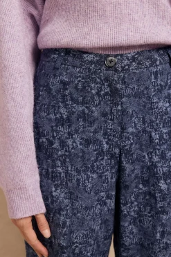 Slowlove Pantalón de jaquard con pinzas Azul marino Best