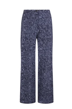 Slowlove Pantalón de jaquard con pinzas Azul marino Best