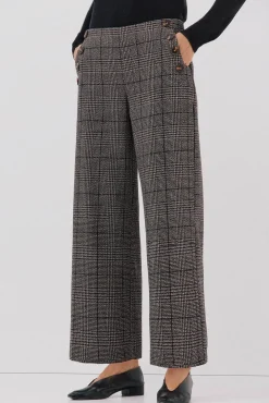 Cortefiel Pantalón de mujer crop y ancho Estampado gris Outlet