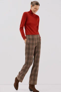 Cortefiel Pantalón de mujer de cuadros Arena Sale