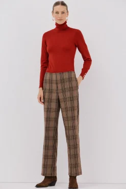 Cortefiel Pantalón de mujer de cuadros Arena Sale