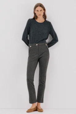 Cortefiel Pantalón de mujer de punto Estampado gris Discount