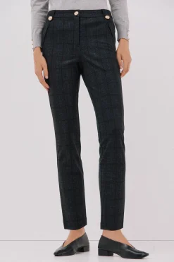 Cortefiel Pantalón de mujer de punto Estampado azul Hot