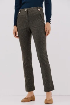 Cortefiel Pantalón de mujer de punto Estampado marr&oacute;n Hot