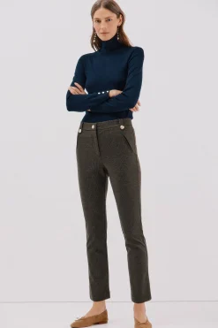 Cortefiel Pantalón de mujer de punto Estampado marr&oacute;n Hot