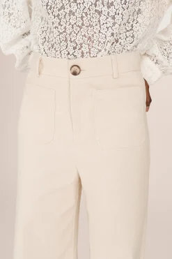 Grace & Mila Pantalón de pana Blanco Discount