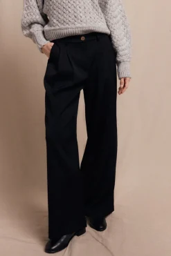 Slowlove Pantalón de pinzas Negro Hot