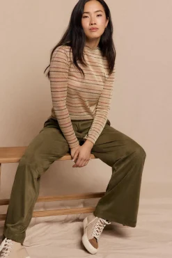 Slowlove Pantalón de pinzas de antelina Verde Best