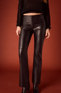 Slowlove Pantalón de simil piel Negro Discount