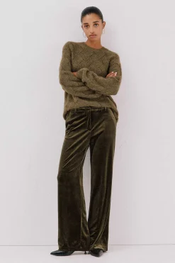 Cortefiel Pantalón de terciopelo Verde New