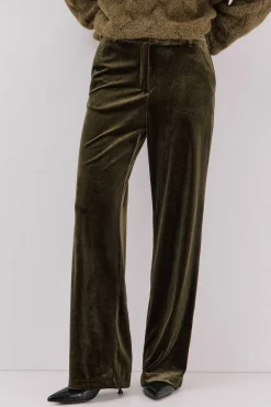 Cortefiel Pantalón de terciopelo Verde New