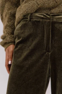 Cortefiel Pantalón de terciopelo Verde New