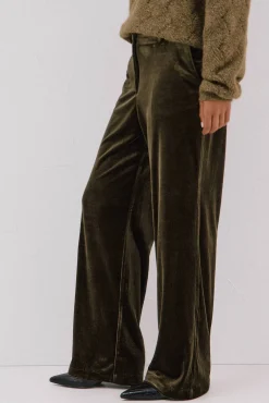 Cortefiel Pantalón de terciopelo Verde New