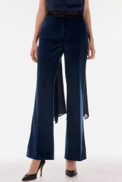 TFP by Tamara Falcó Pantalón de terciopelo Azul Outlet