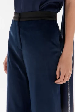 TFP by Tamara Falcó Pantalón de terciopelo Azul Outlet