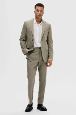 Selected Pantalón de traje Slim Fit confeccionado con lana. Gris Online