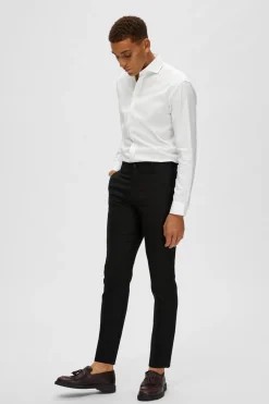 Selected Pantalón de traje Slim Fit con lana Negro Online
