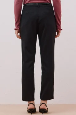 Cortefiel Pantalón de vestir con cinturón Negro Sale