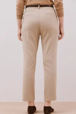 Cortefiel Pantalón de vestir con cinturón Beige Online