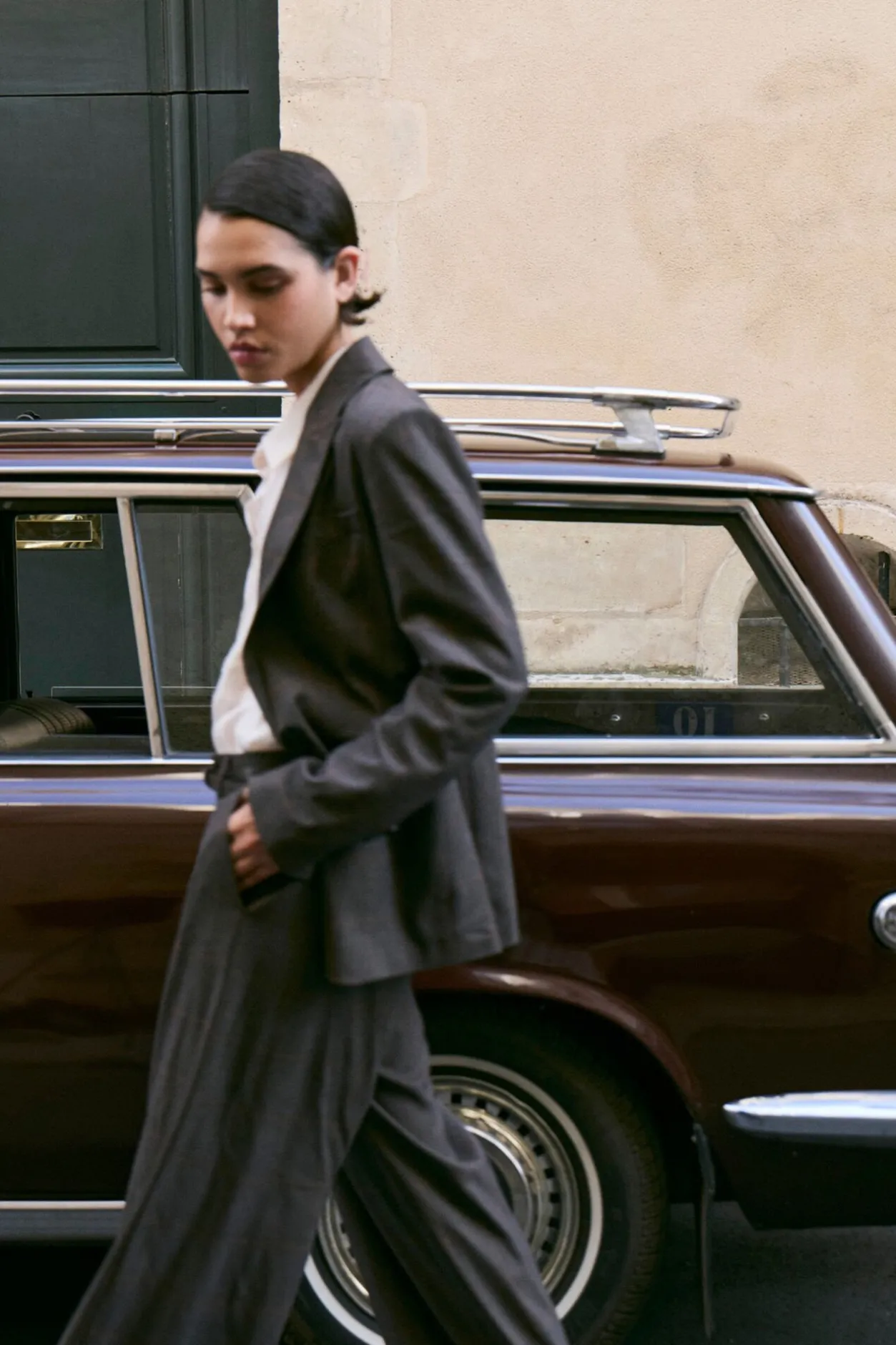 Vila Pantalón de vestir con cuadros Marrón Discount