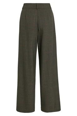 Vila Pantalón de vestir con cuadros Marrón Discount