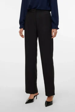 Vero Moda Pantalón de vestir de mujer corte recto Negro Discount