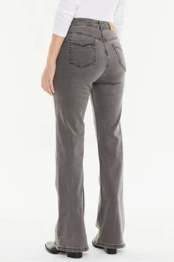 System Action Pantalón denim bolsillos plastrón negro