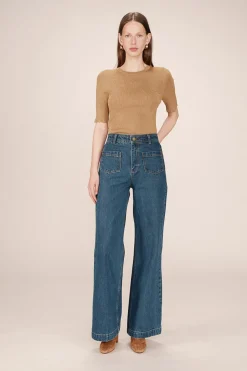 Grace & Mila Pantalón denim de cintura alta Azul oscuro New