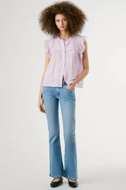 Pepe Jeans Pantalón denim flare tiro bajo Pimlico azul Online