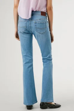 Pepe Jeans Pantalón denim flare tiro bajo Pimlico azul Online