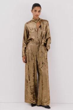 Cortefiel Pantalón palazzo Dorado Clearance