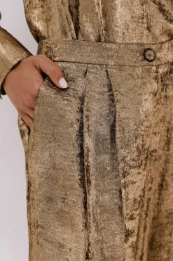 Cortefiel Pantalón palazzo Dorado Clearance