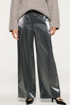 Selected Pantalón efecto metalizado Negro Sale